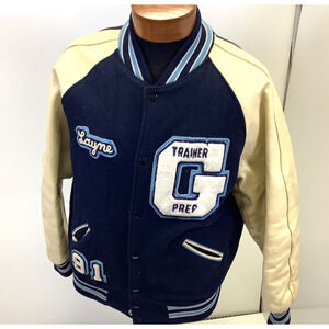 Vtg 1991 High School Varsity Wool Jacket Sports Gonzaga Prep Spokane WA Patches